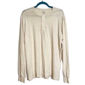 J.Crew Garment Dyed Long Sleeve Henley, Cream/Oatmeal, Size L, Brand New w/tags
